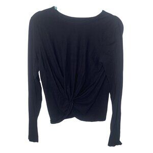 Lululemon Cresent Twist Knot Top Womens Size M Black Athletic Yoga